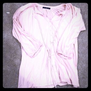 Pink flowy 3/4 length top